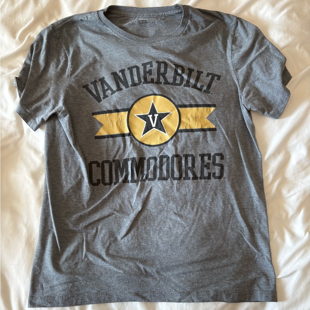 Vanderbilt Commodores Baseball Football Light Gray Soft T-Shirt Mens Size Medium